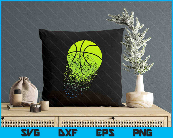 Disintegrating Neon Green Basketball Urban Graphic SVG PNG Digital Cutting Files