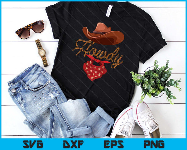 Distressed Howdy Cowboy SVG PNG Digital Cutting Files