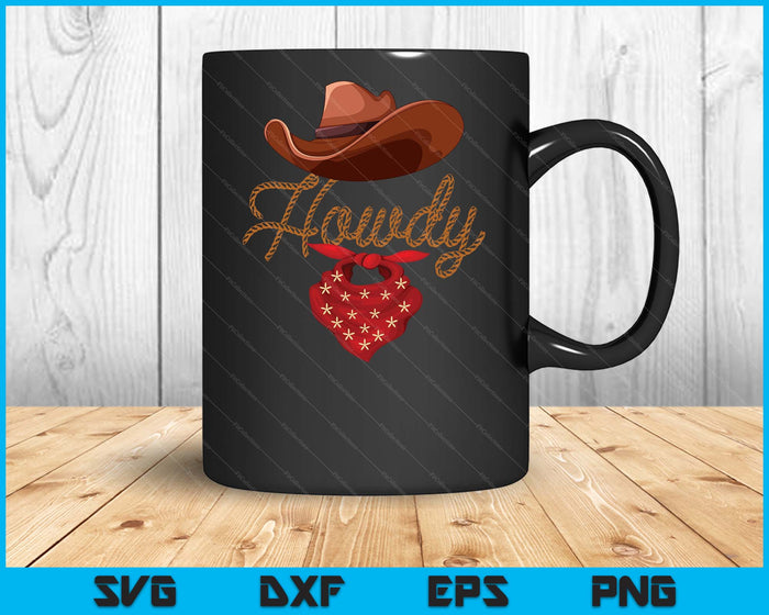 Distressed Howdy Cowboy SVG PNG Digital Cutting Files