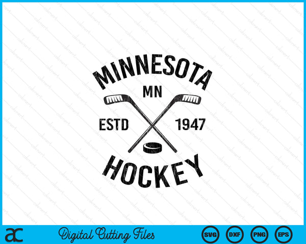 Distressed Minnesota Ice Hockey Sticks Vintage Gift SVG PNG Digital Cutting Files