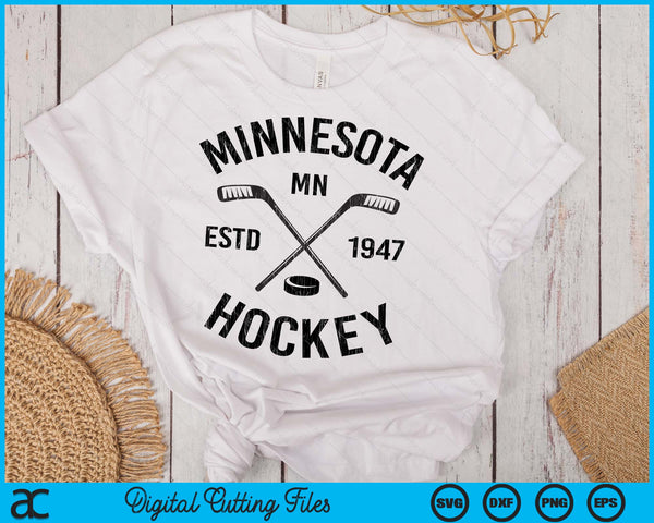 Distressed Minnesota Ice Hockey Sticks Vintage Gift SVG PNG Digital Cutting Files