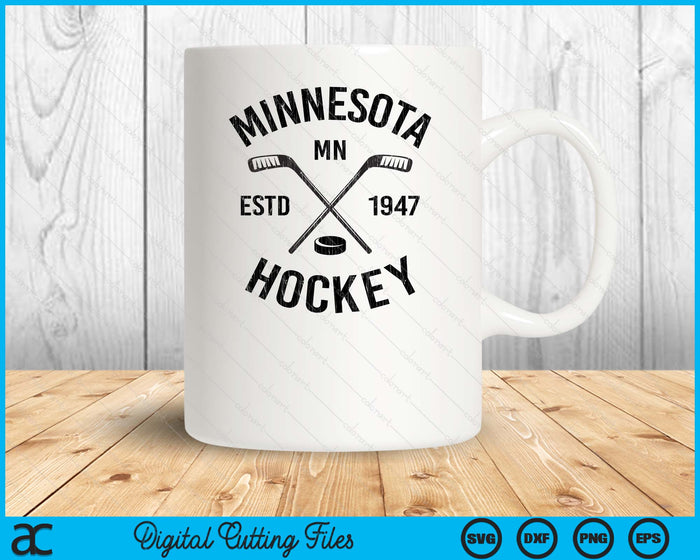 Distressed Minnesota Ice Hockey Sticks Vintage Gift SVG PNG Digital Cutting Files