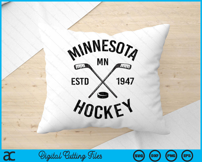 Distressed Minnesota Ice Hockey Sticks Vintage Gift SVG PNG Digital Cutting Files