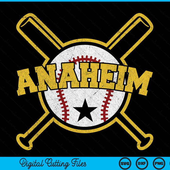 Distressed retro Anaheim baseball sd vintage SVG PNG cut file for Cricut