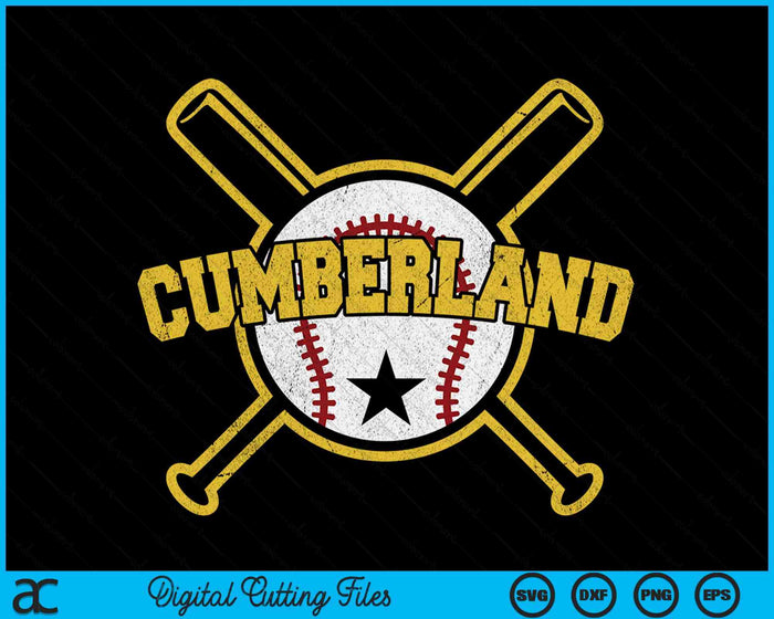 Distressed Retro Cumberland Baseball SD Vintage SVG PNG Digital Cutting Files