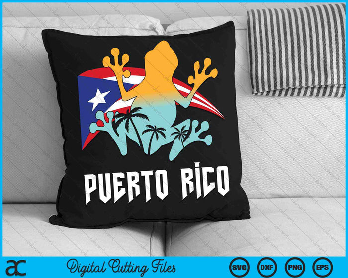 Verontruste stijl Puerto Rico kikker Gift Design Puerto Rico SVG PNG digitale snijbestanden