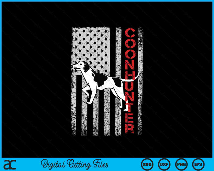 Distressed USA Flag For Coon Hunters SVG PNG Digital Printable Files
