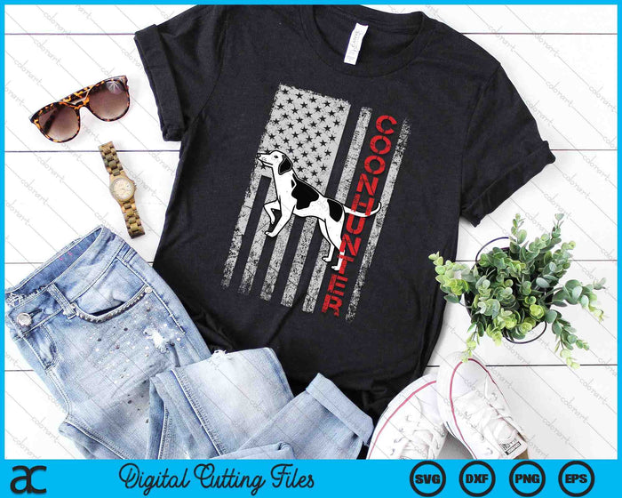 Distressed USA Flag For Coon Hunters SVG PNG Digital Printable Files