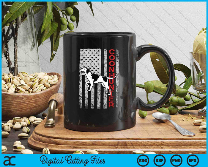 Distressed USA Flag For Coon Hunters SVG PNG Digital Printable Files