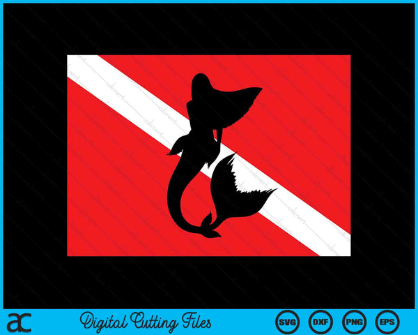 Diver Down Flag Mermaid Scuba Diving SVG PNG Digital Cutting Files