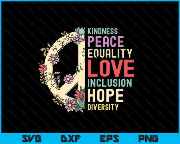Diversidad Igualdad Amor Paz Derechos Humanos Justicia Social SVG PNG Archivos de Corte Digital