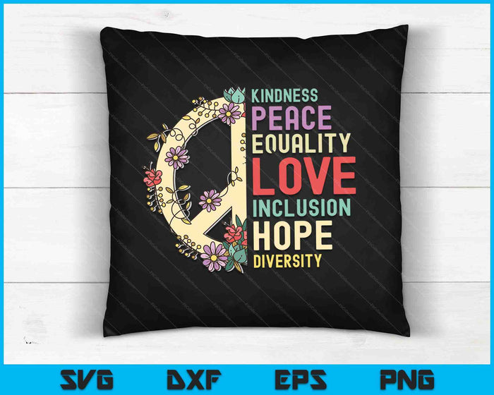 Diversity Equality Love Peace Human Rights Social Justice SVG PNG Digital Cutting Files