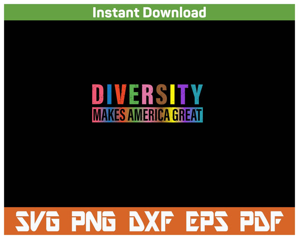 Patriotic diversity message SVG cut file