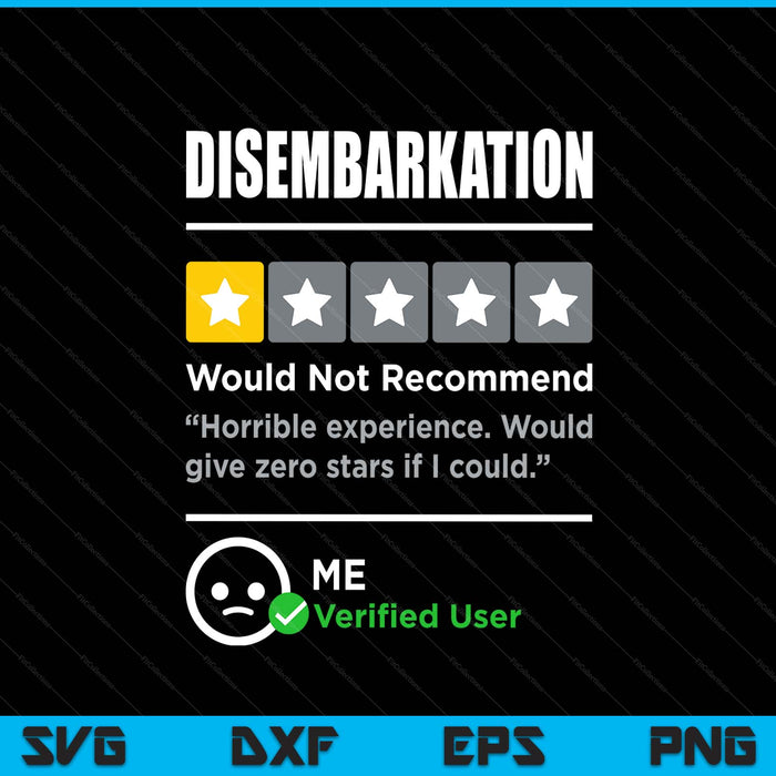 Do not pack disembarkation would not recommend SVG cut file