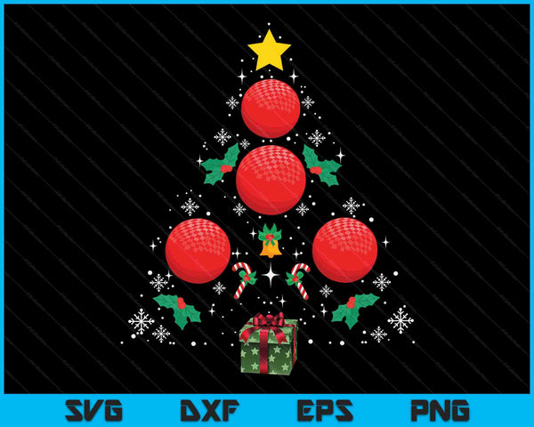 Dodgeball kerstboom Kerstmis Dodgeball SVG PNG digitale snijbestanden