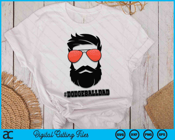 Dodgeball papa met baard en coole zonnebril SVG PNG digitale afdrukbare bestanden
