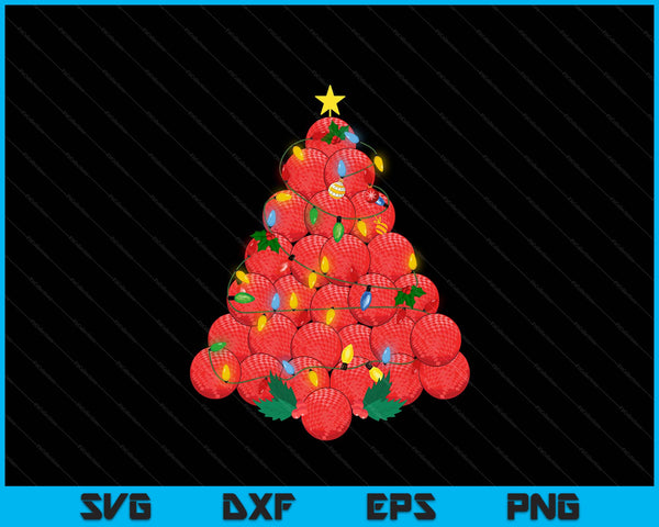 Dodgeball football Christmas tree Xmas pajamas player coach SVG cut file
