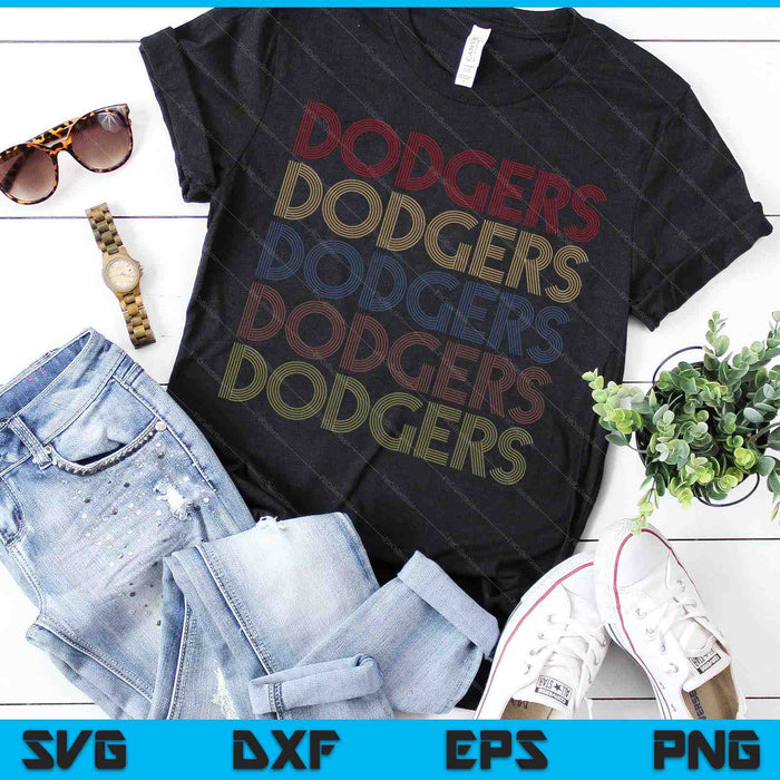 Dodgers Name Retro Vintage Apparel Gift Dodgers Lover SVG PNG Digital Cutting Files