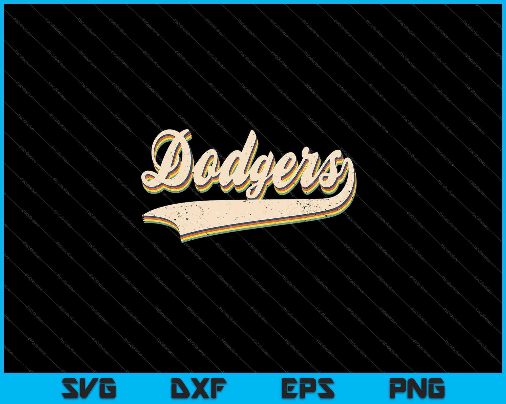 Dodgers Name Retro Vintage SVG PNG Cutting Printable Files