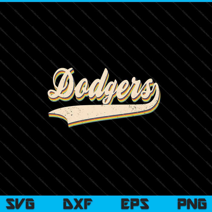 Dodgers naam retro vintage SVG PNG snijden afdrukbare bestanden