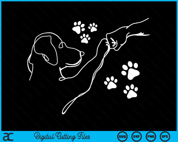 Hond en mensen Punch Vriendschap Bump Dog's Paw SVG PNG digitale snijbestanden