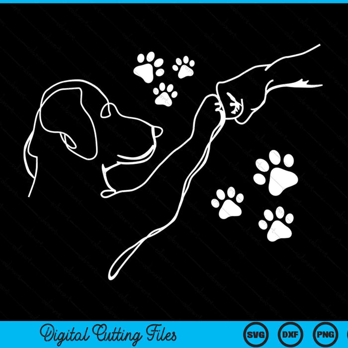Dog and people punch friendship bump dog's paw SVG cut file