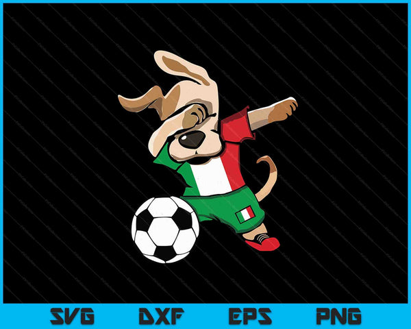 Perro Dabbing Fútbol Italia Jersey Italiano Amante del Fútbol SVG PNG Archivos de Corte Digital