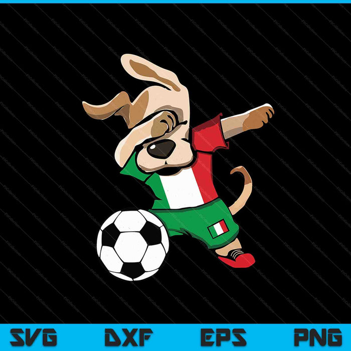 Hond deppen voetbal Italië Jersey Italiaanse voetballiefhebber SVG PNG digitale snijbestanden