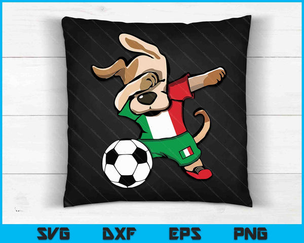 Hond deppen voetbal Italië Jersey Italiaanse voetballiefhebber SVG PNG digitale snijbestanden