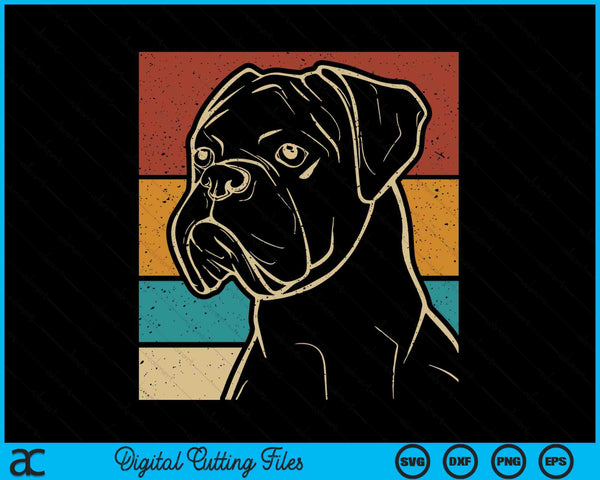 Dog Lover Dog Owner Retro Pet Animal Outfit Vintage Boxer SVG PNG Digital Printable Files