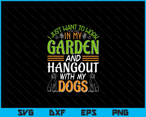 Hond minnaar Plant tuinman tuin tuinieren hond eigenaar SVG PNG digitale snijbestanden