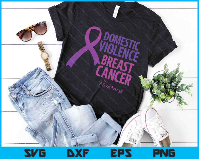 Domestic Violence And Breast Cancer Awareness Month SVG PNG Digital Cutting Files