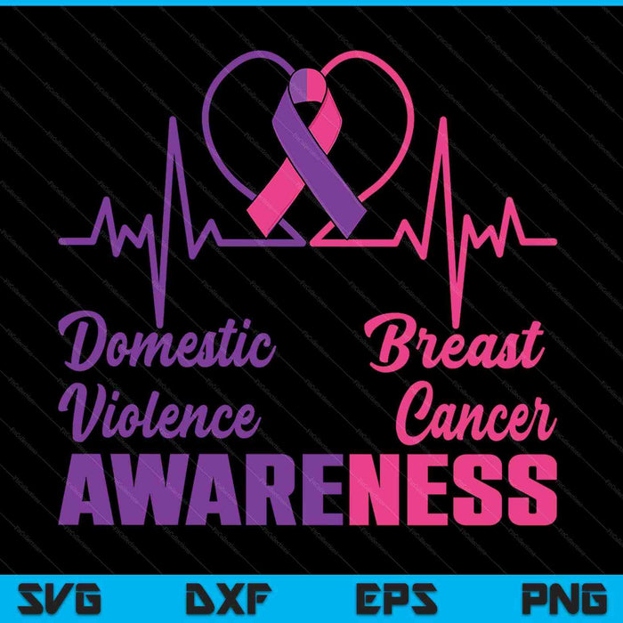 Domestic violence breast cancer awareness month warrior SVG cut file