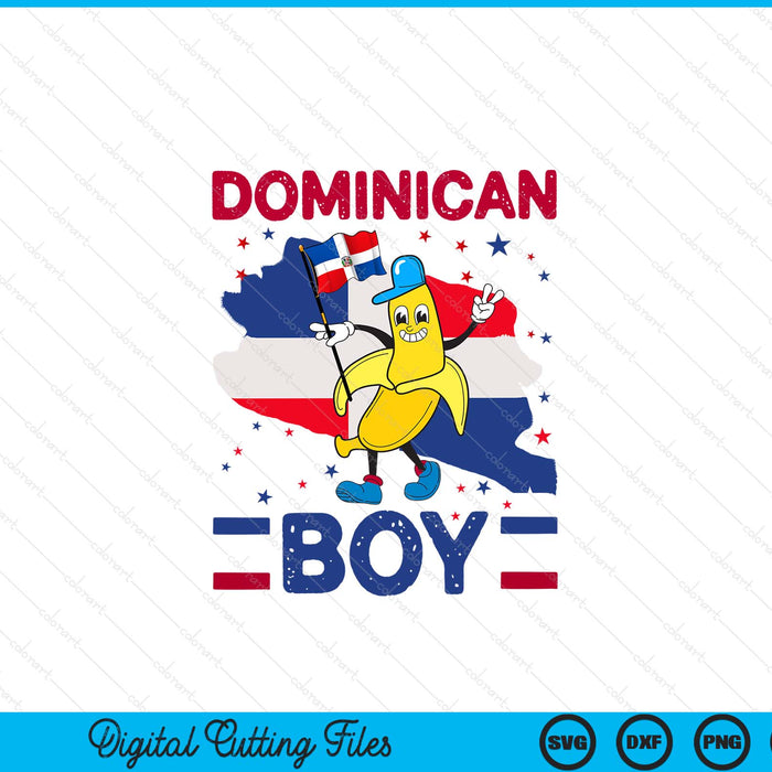 Dominican boy Dominican republic flag platano SVG cut file
