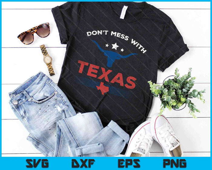 Don't Mess With Vintage Texas Longhorn Vintage SVG PNG Digital Cutting Files