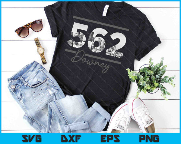 Downey 562 Code Skyline North California Vintage SVG PNG Cutting Printable Files - on a t-shirt