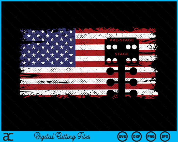 Drag Racing Race Car American Flag Vintage SVG PNG Digital Cutting Files