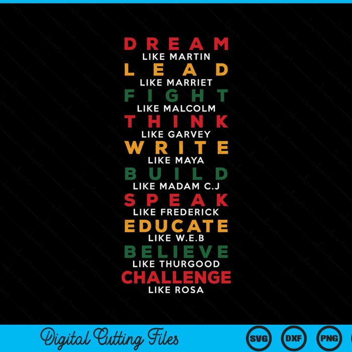 Dream like martin Black History Month African American SVG cut file