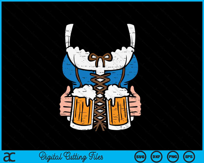 Drindl Costume German Bavarian Oktoberfest Festival Women SVG PNG Digital Cutting File