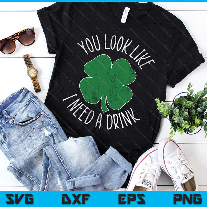 Drinks Well With Others St. Patrick's Day Drunk Beer Funny SVG PNG Digital Printable Files