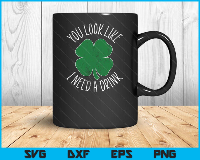 Drinks Well With Others St. Patrick's Day Drunk Beer Funny SVG PNG Digital Printable Files