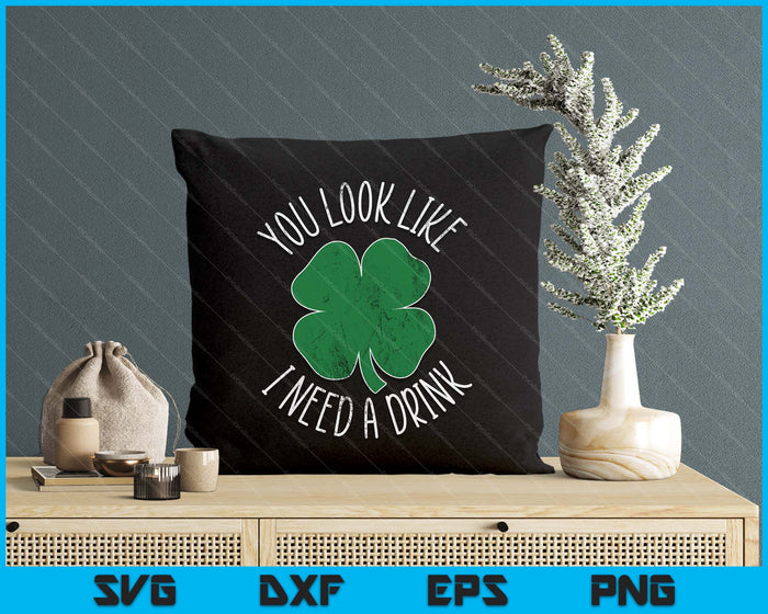 Drinks Well With Others St. Patrick's Day Drunk Beer Funny SVG PNG Digital Printable Files