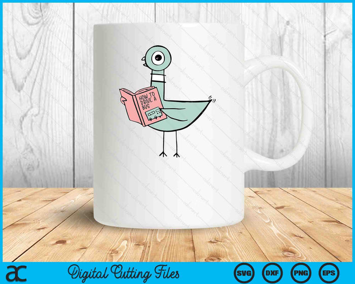 Driven To Read Pigeon Library Reading Books Reader SVG PNG Digital Cutting File