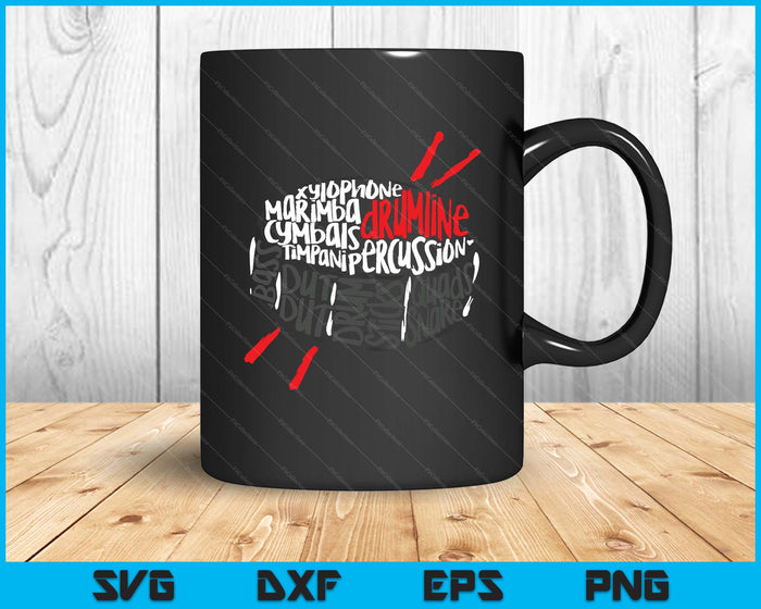 Drumline Marching Band Word Cloud Art SVG PNG Digital Printable Files