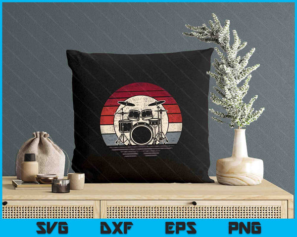 Drums Drummer Band Drumset Retro Vintage Drum SVG PNG Digital Printable Files