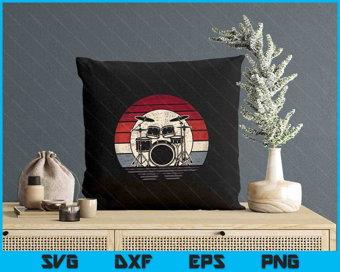 Drums Drummer Band Drumset Retro Vintage Drum SVG PNG Digital Printable Files
