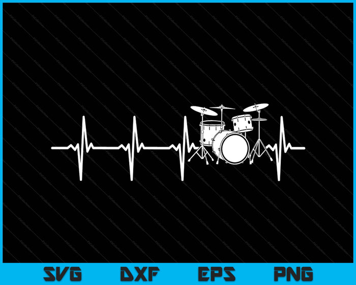 Drums Heartbeat For Drummers & Percussionists SVG PNG Digital Printable Files