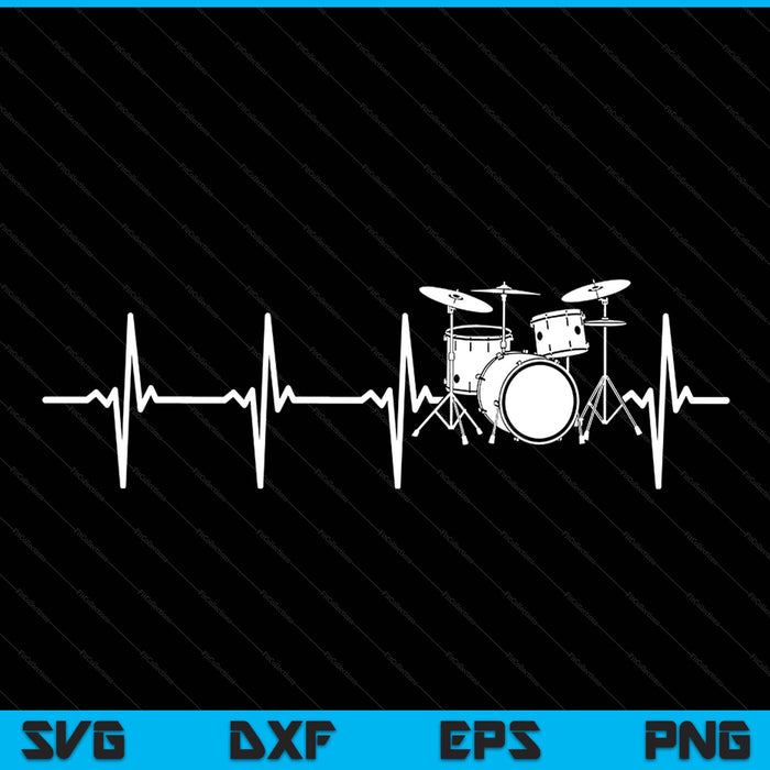 Drums heartbeat for drummers percussionists SVG cut file