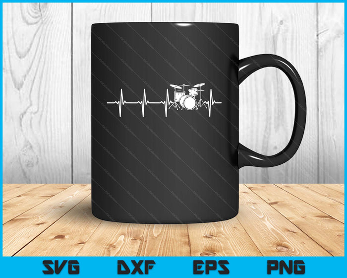 Drums Heartbeat For Drummers & Percussionists SVG PNG Digital Printable Files