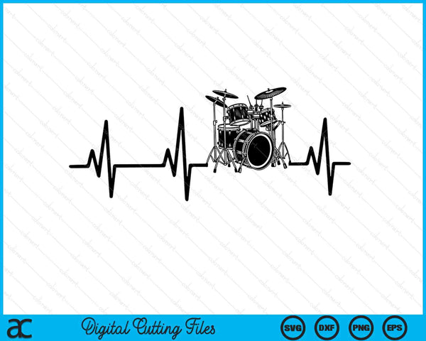 Drums heartbeat music band drums SVG cut file